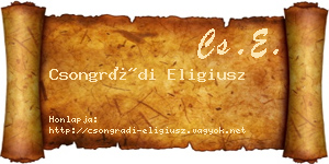 Csongrádi Eligiusz névjegykártya